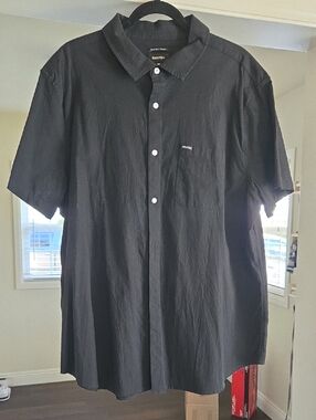 Brixton Black Short-Sleeve Casual Button-Down Shirt